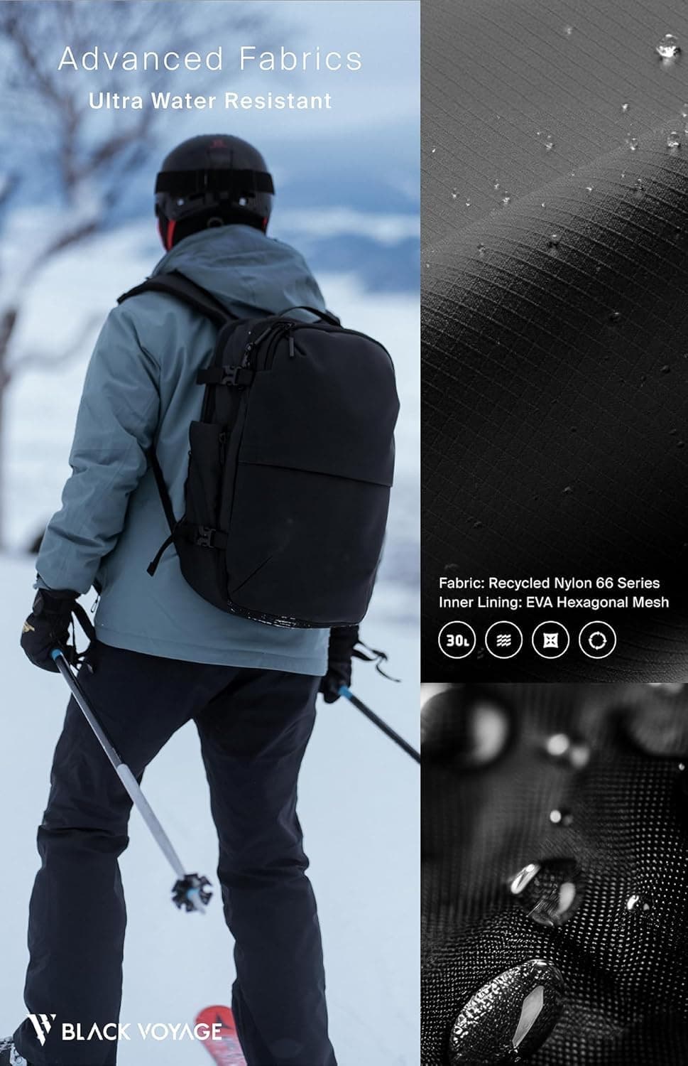 BlackVoyage Vortex Backpack expanded view