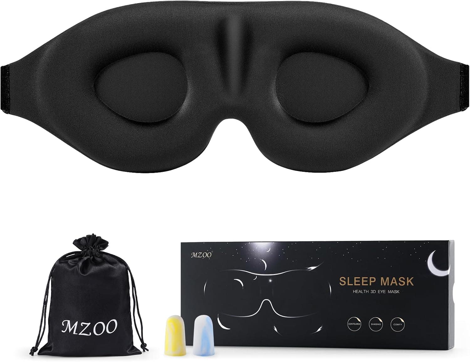 MZOO Luxury Sleep Eye Mask for Side Sleeper Men Women - Zero Eye Pressure 3D Sle image 1
